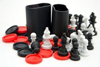 Комплект для игры в шахматы шашки нарды "Universe / Heat" 53.001.01.8
