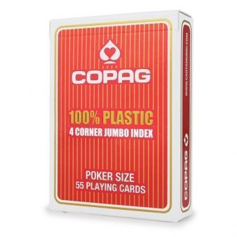 Карты Copag Regular Face, 100% пластик, красная рубашка crfred