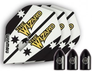 Оперения Winmau Wizard и черные защитные колпачки (система Wizlock) darts148