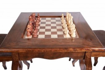 Стол ломберный шахматный Классический, 2 табурета, Ustyan GU402
