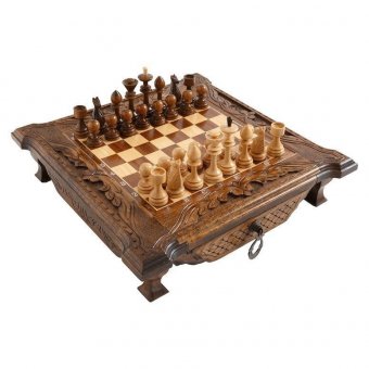 Шахматы резные в ларце с ящиками 40, Haleyan kh101