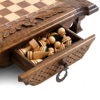 Шахматы резные в ларце с ящиками 40, Haleyan kh101