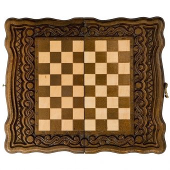 Шахматы + нарды резные Бриз 30, Haleyan kh126