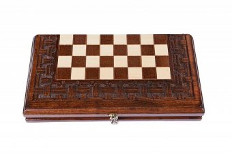 Шахматы + нарды резные Армянский Орнамент 30, Haleyan kh137-3