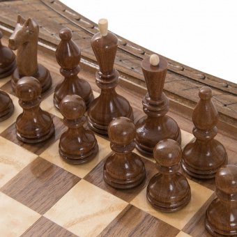 Шахматы резные восьмиугольные в ларце 50, Haleyan kh163