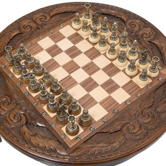 Стол ломберный шахматный Круг Света, Haleyan kh403