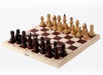 Шахматы обиходные лакированные в комплекте с доской (Орлов) P-1