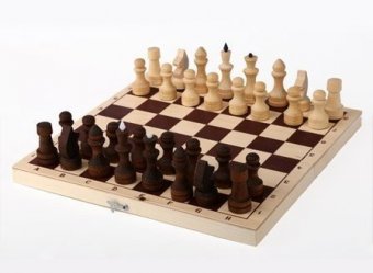Шахматы обиходные парафинированные в комплекте с доской (без подклейки) (Орлов) P-3
