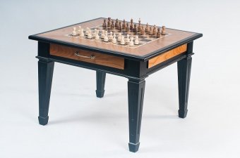 Шахматный стол Классический (натуральное дерево - ясень, шпон черешня) 65х65х51 см u200S