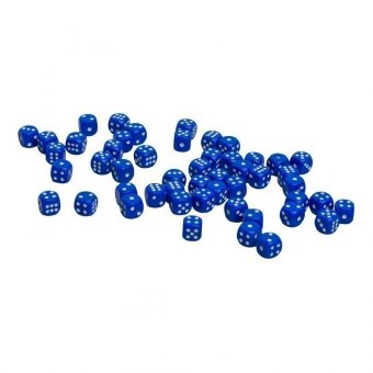 Кости пластиковые, 10мм, 1 шт, цвет синий zar-blue