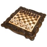 Шахматы + нарды резные Корона 50, Haleyan kh119