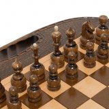 Шахматы + нарды резные Овальные 40, Haleyan kh132-4